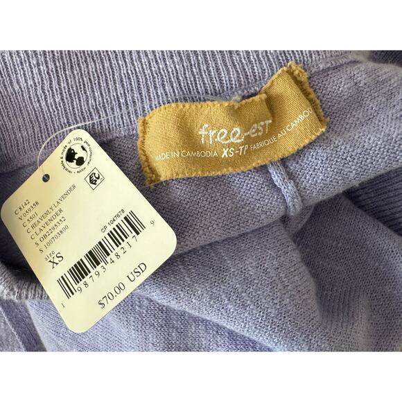 FREE PEOPLE Free-est Women's Heveanly Lavender Asymmetric Sweater Skirt Size XS - Picture 6 of 7
